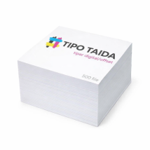 Cub de hartie personalizat 9 x 9 cm, lipit, 500 file 