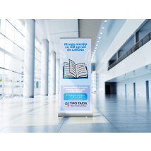 Sistem roll-up banner (print de calitate, sistem metalic, geanta de transport)