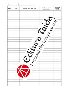 MODEL NOU !!!!! Condica Pentru Evidenta Prezentei Si Activitatii Personalului Didactic, coperta carton duplex