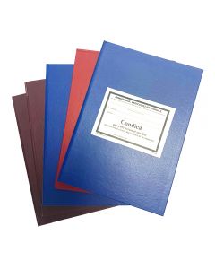 Registru pentru procesele verbale ale sedintelor Consiliului de Administratie, coperta carton gros invelita cu imitatie piele de diferite culori