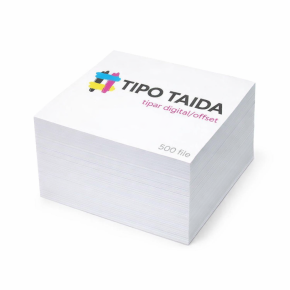 Cub de hartie personalizat 9 x 9 cm, lipit, 500 file 