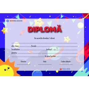 Diploma scolara personalizabila Taida - model 14