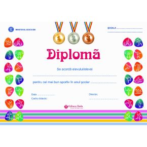 Diploma scolara personalizabila Taida - model 32