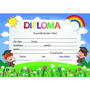 Diploma scolara personalizabila Taida - model 35