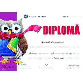 Diploma scolara personalizabila Taida - model 4