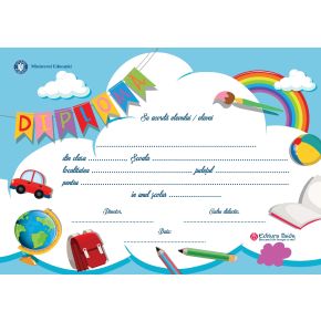 Diploma scolara personalizabila Taida - model 44
