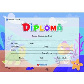 Diploma scolara personalizabila Taida - model 55