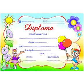 Diploma scolara personalizabila Taida - model 75