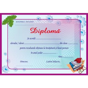 Diploma scolara personalizabila Taida - model 78
