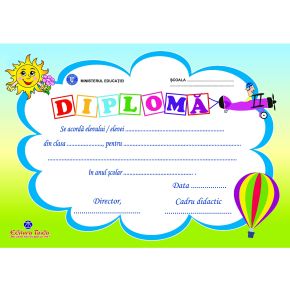 Diploma scolara personalizabila Taida - model 79