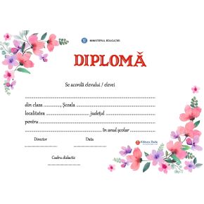 Diploma scolara personalizabila Taida - model 84