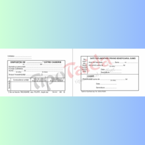 Dispozitie casierie incasari/ plati (format A6, fata/verso, 100 file)