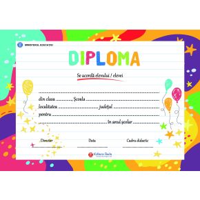 Diploma scolara personalizabila Taida - model 17