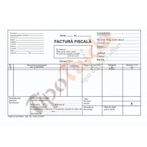 Factura fiscala cu TVA (format A5, 50 seturi autocopiative x 3 exemplare) nepersonalizat - COMANDA MINIMA 10 CARNETE