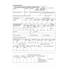 Foaie de parcurs pentru autovehicule transport marfa (format A4), 100 file