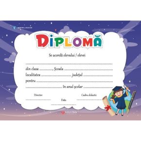 Diploma scolara personalizabila Taida - model 12